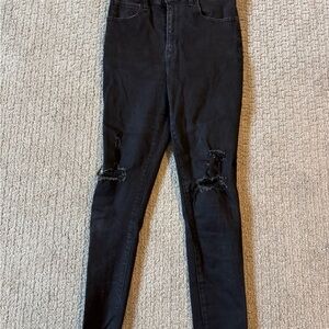 Abercrombie & Fitch Black Skinny Distressed Jeans